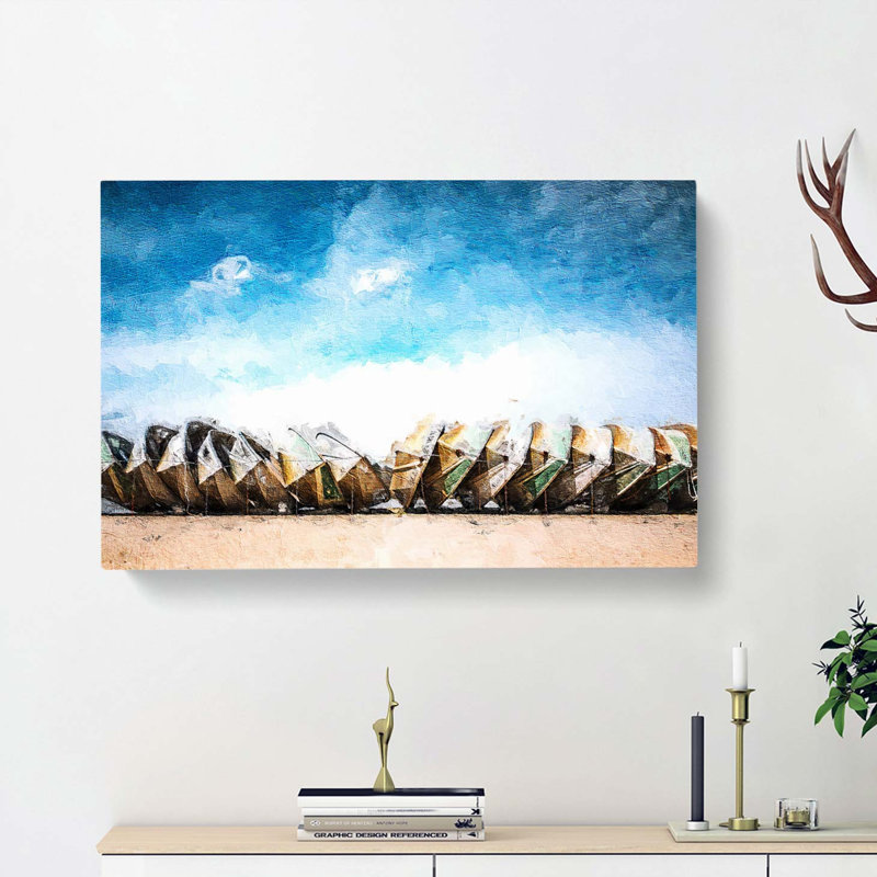 Stacked Rowing Boats On The Beach - Wrapped Canvas, 35cm H x 50cm W x 3cm D