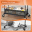 Portant à vêtements sur roulettes double autoportant 47 "avec panier de rangement et roulettes-602716495