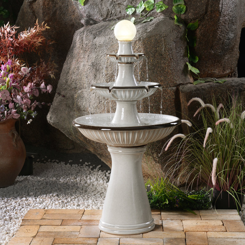 Fontaine en céramique avec lumière Jambi Kingley