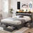 Storage Bed with Modern Platform, Built-In USB Charging & LED Lighting with RGB Options-1587627137-1587627136