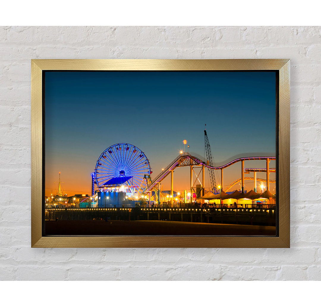 Santa Monica Pier in der Abenddämmerung - Einzelne Bilderrahmen Kunstdrucke