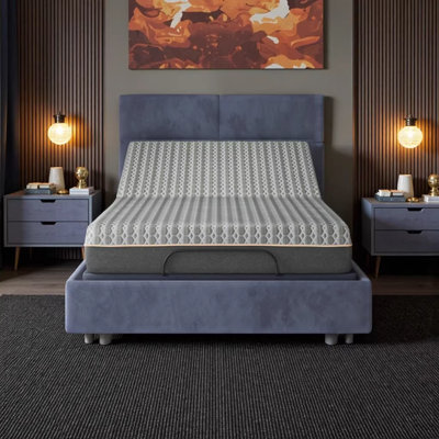 Matelas double hybride Copper Lux de 12 po - Système de mousse viscoélastique infusée de cuivre et système de ressorts avec confort rafraîchissant