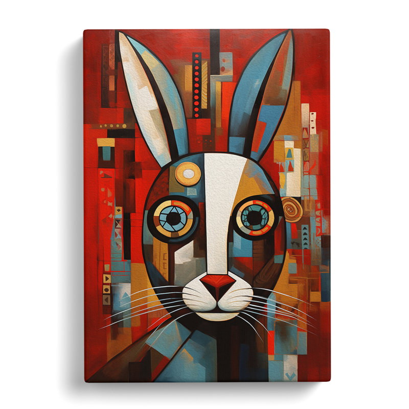 Hare Constructivism No.2 - No Frame Art Prints - Wrapped Canvas, 50cm H x 35cm W x 3cm D