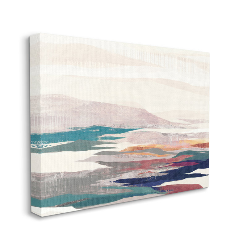 «Abstract Valley Landscape Pastel Pop Hills» par Liz Jardine - impression, Toile tendue, H 24 po x l 30 po