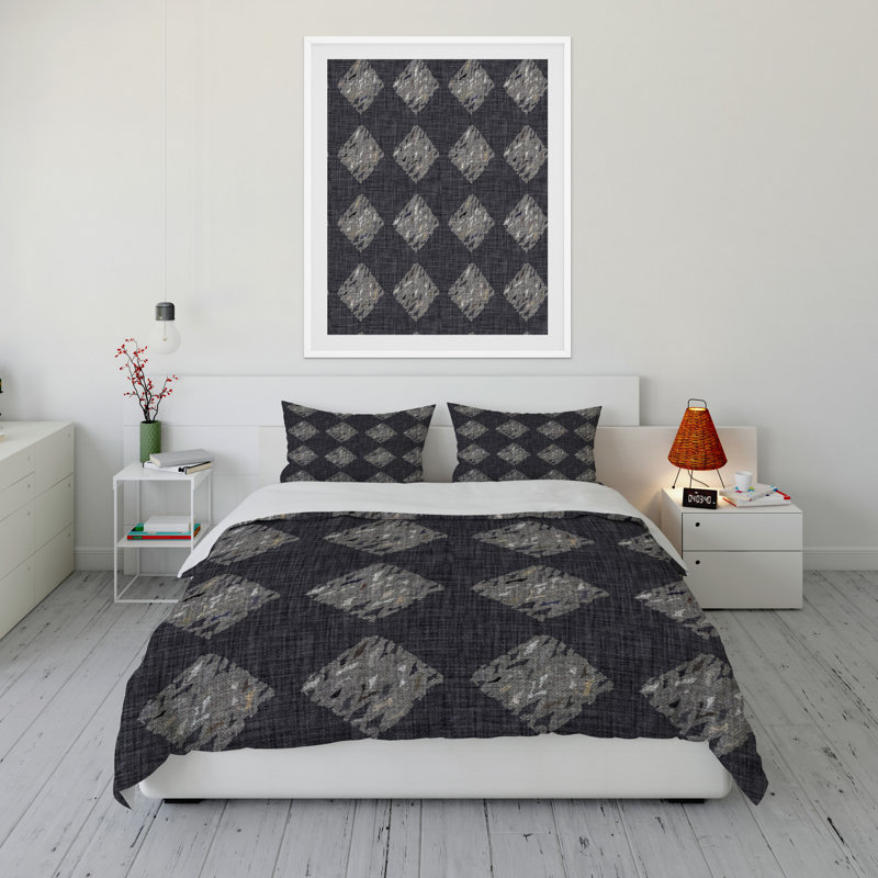 Polyester Box Stitch Geometric Shapes Comforter, Twin Comforter + 1 Standard Pillowcase
