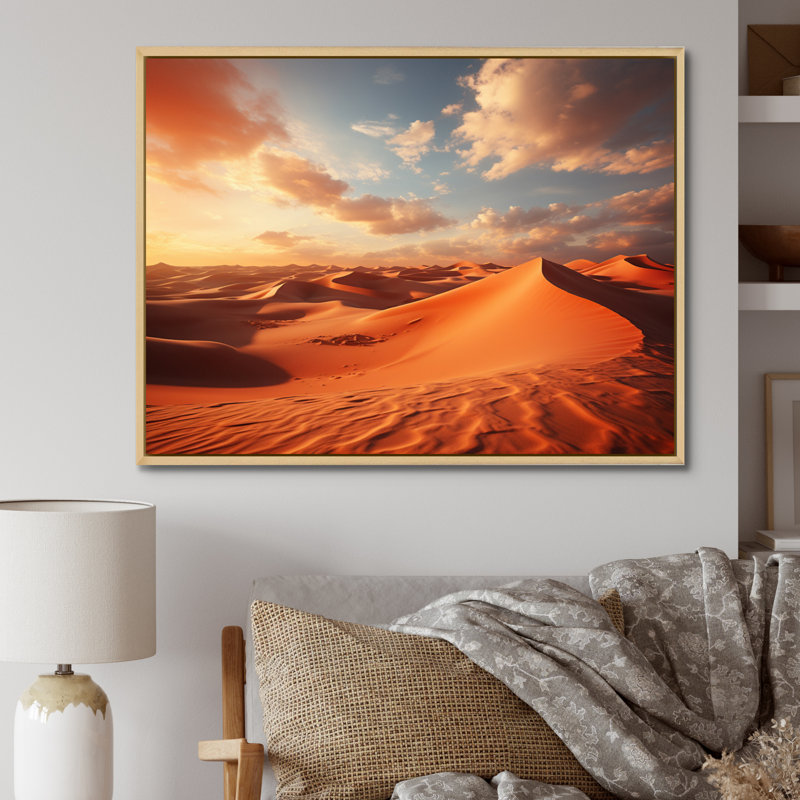 «African Sahara Dreams I» sur toile, H 30 po x l 40 po x P 1,5 po, Cadre naturel flottant