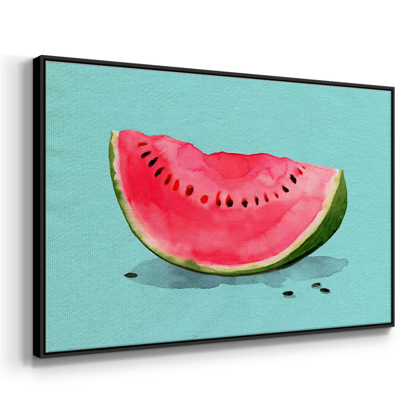 Summer Watermelon I, reproduction d'art sur toile, H 25 po x l 37 po x P 2 po, Noir