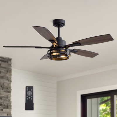 Ventilateur de plafond industriel 52 po avec cage et télécommande inclus