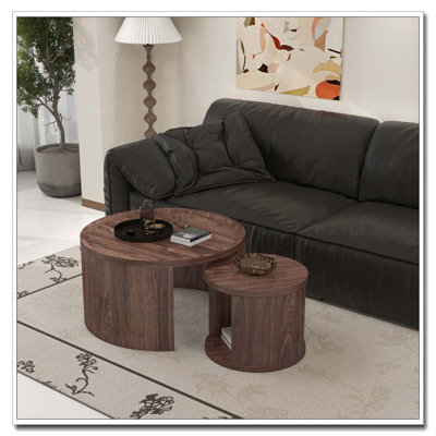 Round Nesting Coffee Table Set