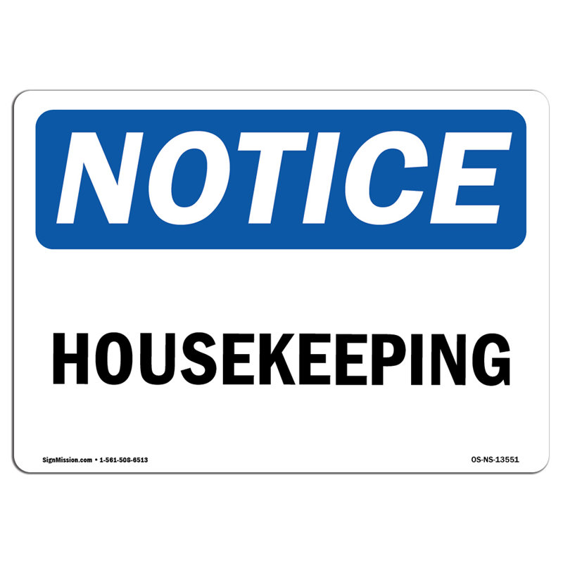 Housekeeping Decal 7" X 5"