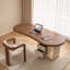 Bureau moderne minimaliste en bois massif brun-1004295275