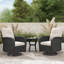 Ensemble de 3 chaises pivotantes en osier avec coussins et table d'appoint-1262159714