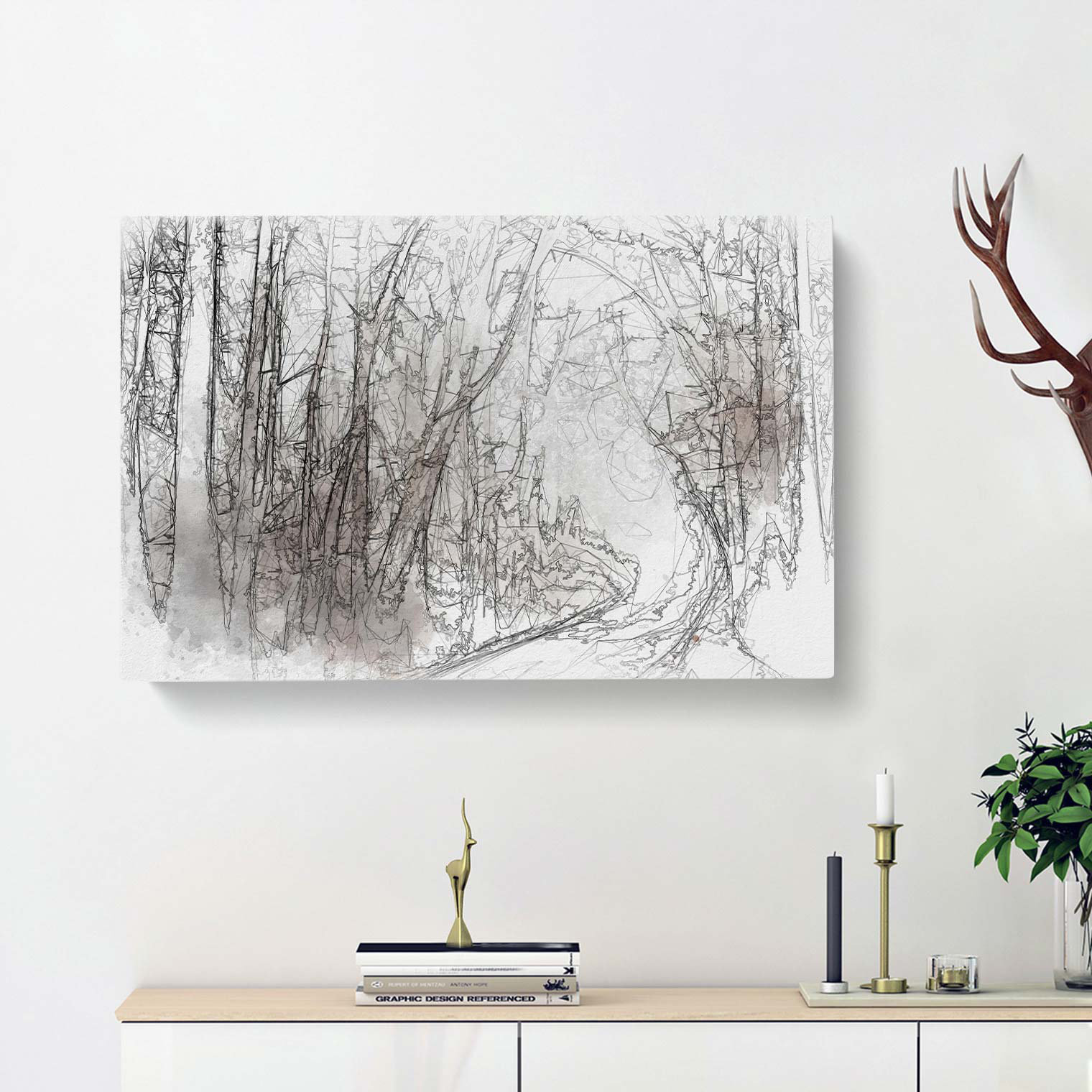 East Urban Home Woodland Road in Abstract - Wrapped Canvas Graphic Art ...