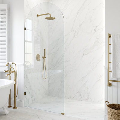 Arden 34" W x 78" H Frameless Fixed Shower Screen with 3/8" Glass