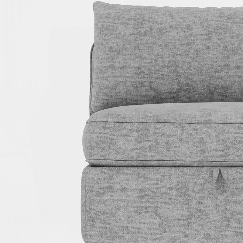 Armless Seat for Modular Sectional Sofa, Convertible Sofa Seat With Storage, Sleeper Sectional Sofa Set, Fabric Flexible Modular Combinations for Living Room(2PCS)
