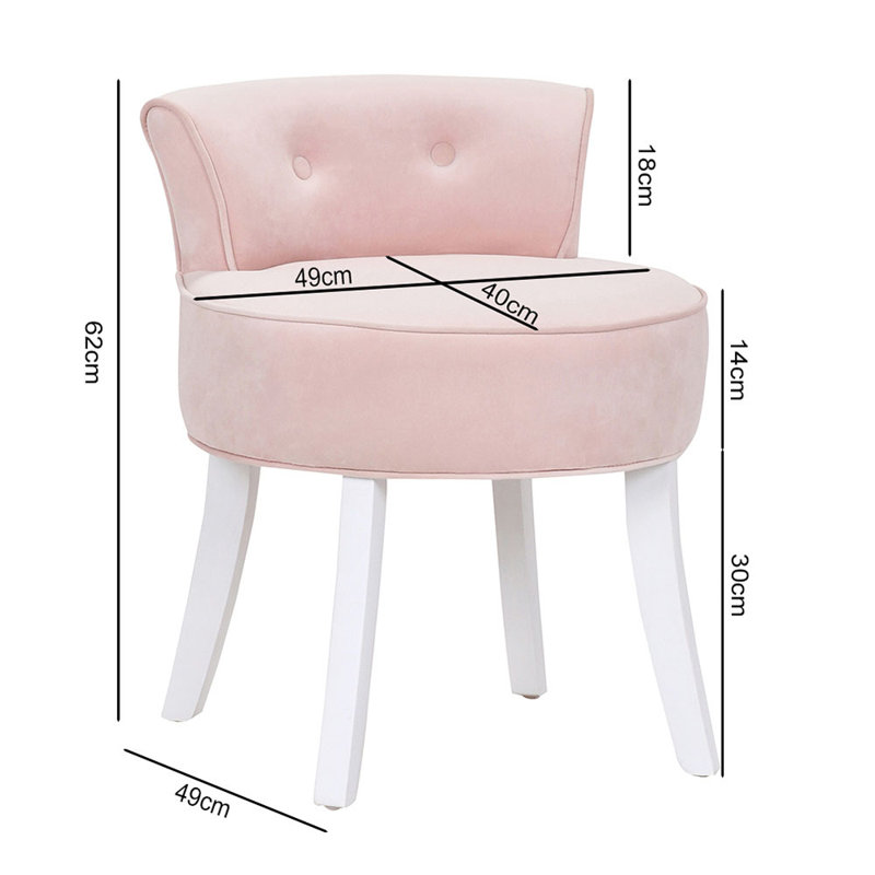Manufactured Wood Accent Stool, Pink, White