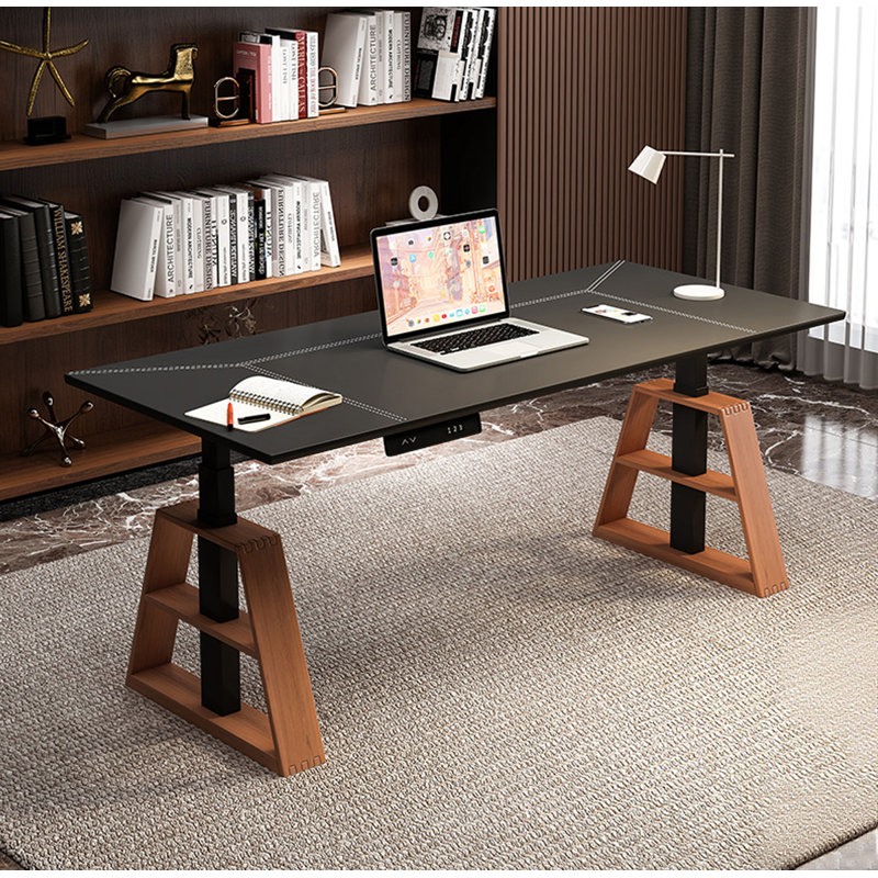 Rectangular Electric Adjustable Standing Desk, 28.3" H x 63" W x 27.6" D