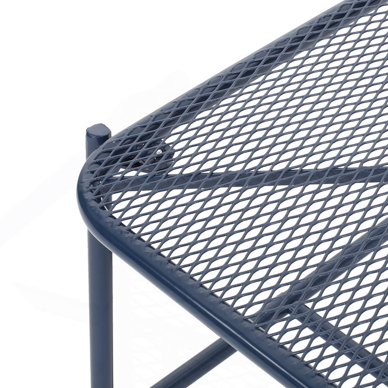 Iron Side Table, 13.25" H x 19.5" W x 18" D, Navy