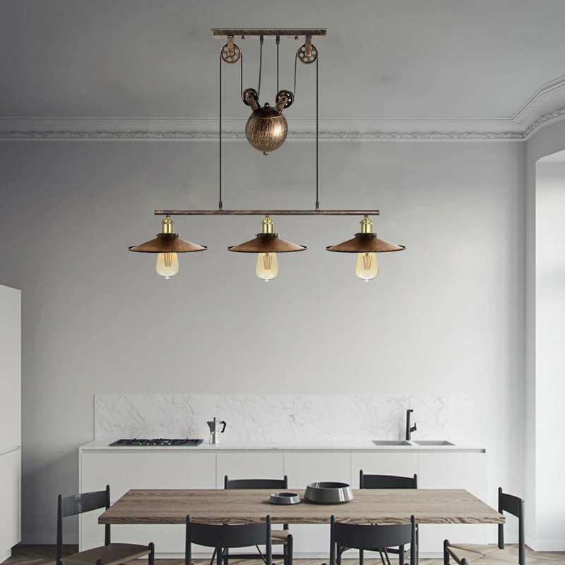 Anila 3 - Light Kitchen Island Pendant, Brushed Copper