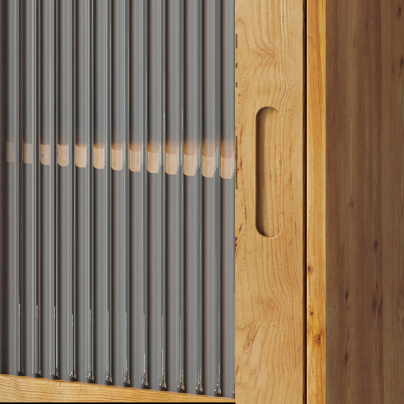 Armoire murale avec 2 portes coulissantes, Naturel