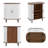 Modern Farmhouse Bar Cabinet with Wine Rack & Glass Holder,  Kitchen Sideboard with Storage-129503864