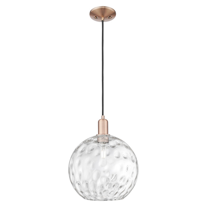 Mini-luminaire suspendu 1 lumière Arcadia, Cuivre antique, H 10,5 po x l 12 po x P 12 po