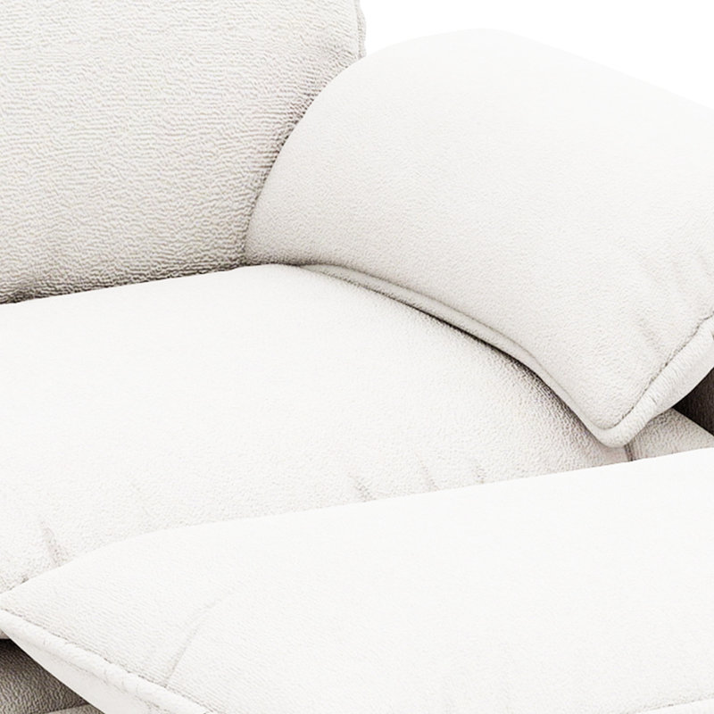 108"W Velvet Cloud Couch, Modular Sectional Sofa, Deep 3-Seat with Ottoman, White Velvet