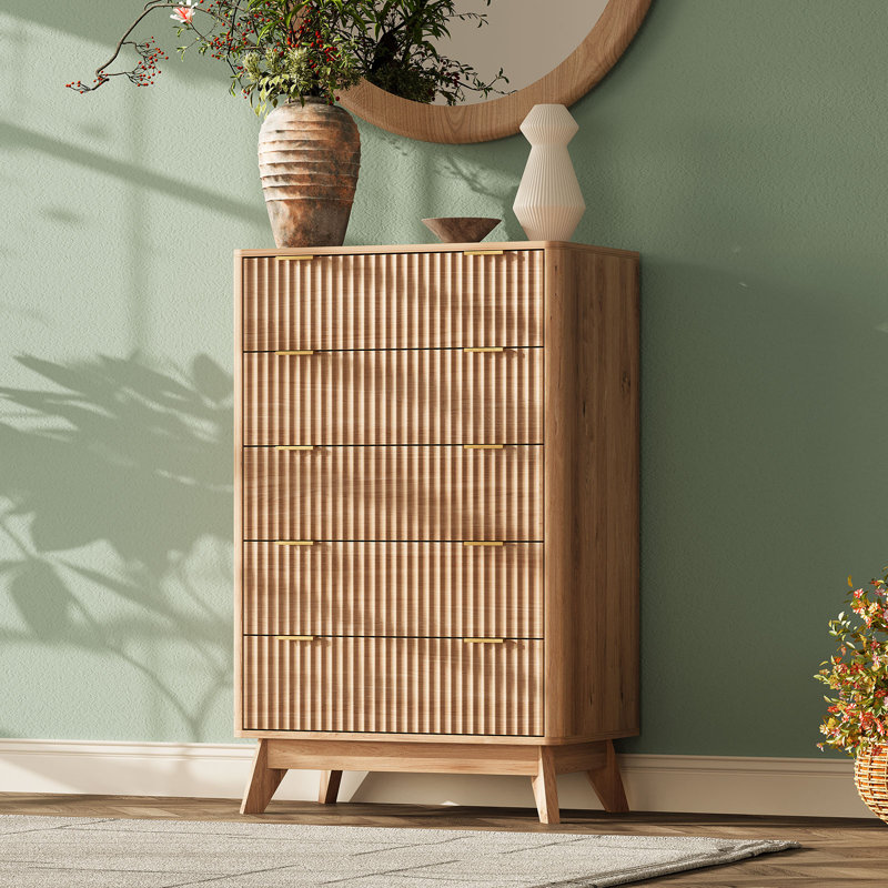 Donati 5-Drawer Dresser, Wood Chest of Drawers, Natural