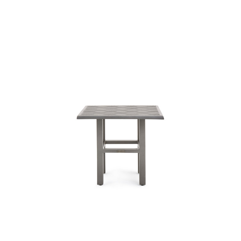 Merge Tables Outdoor Square Side Table, Weathered Teak
