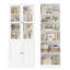 2-Piece Glass Cabinet & Bookshelf Set, Multi-Purpose Home Office Storage Unit-1583934770