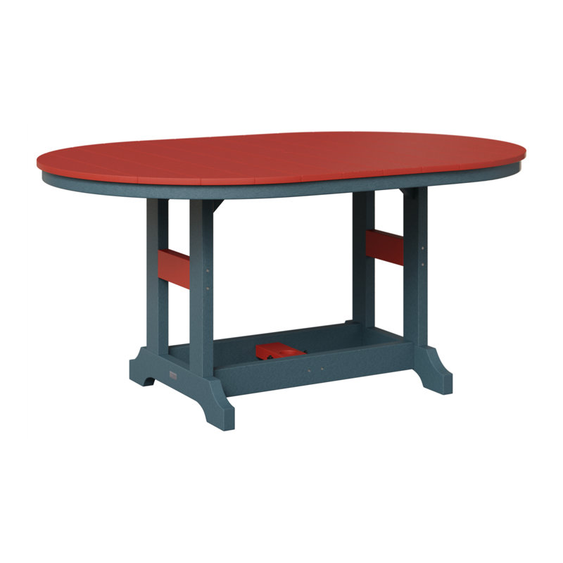 Garden Classic Outdoor Oval Bar Table, Scarlet Red, Slate