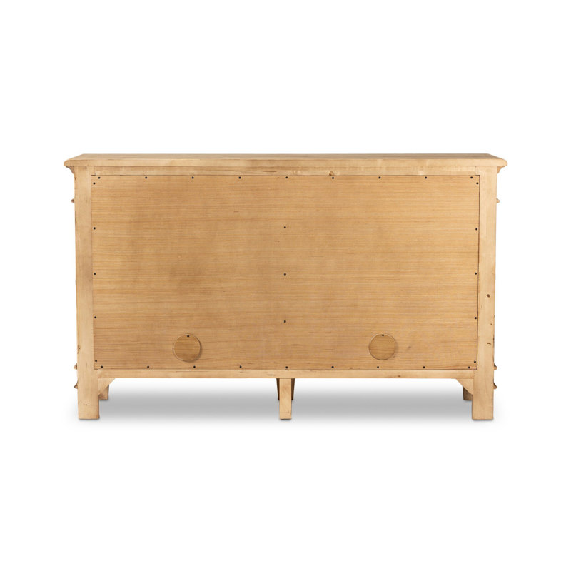 Marjorie 4 Door Sideboard-Distressed Black, Bleached Birch