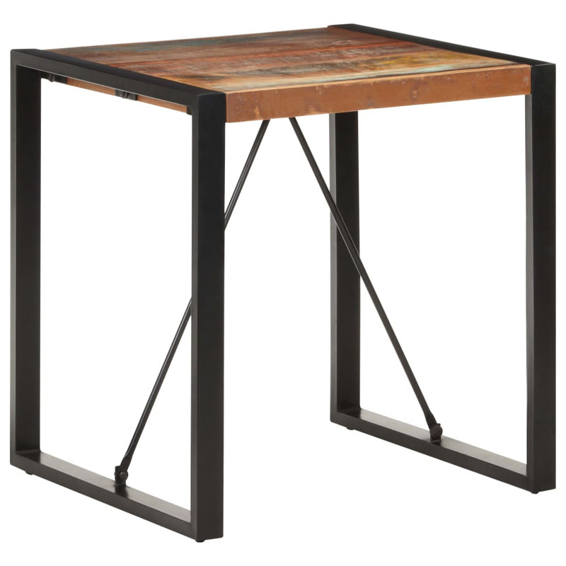 Pooler Solid Wood Top Metal Base Dining Table, 75cm H x 70cm W x 70cm L