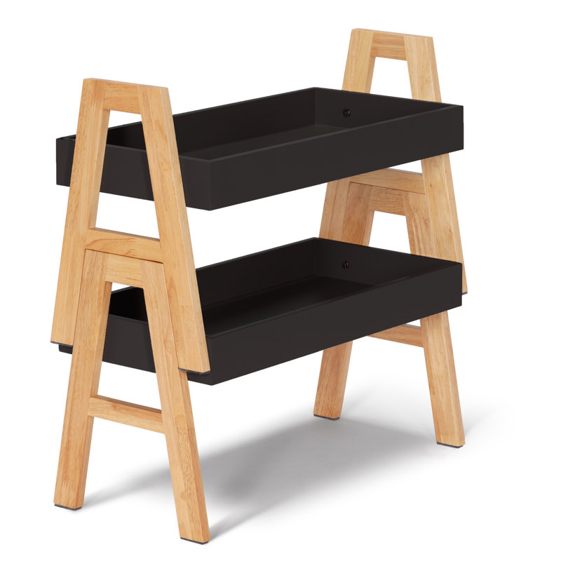 Ahmed 16" H x 25.75" W Etagere Bookcase, Black