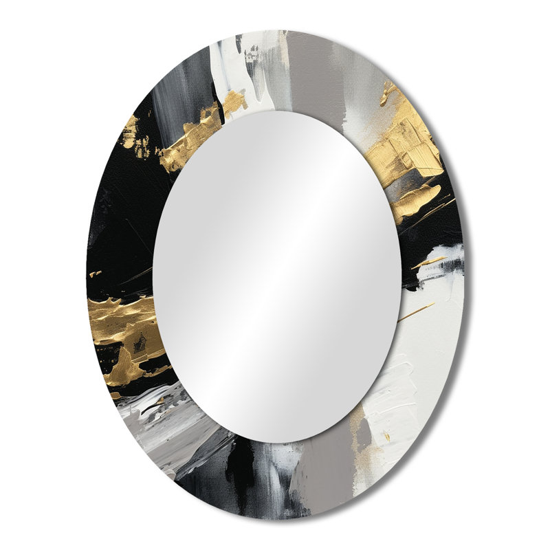 Miroir mural doré doré Golden River Wildness, 43" x 33"