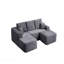 Canapé modulaire Cloud avec méridienne en U et poches latérales, conception modulaire moderne, assise profonde, canapé rembourré pour le salon / la chambre à coucher, aucun assemblage requis, gris, gauche
