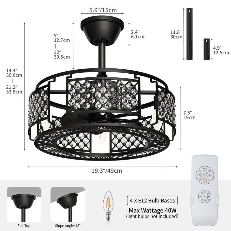 Irja Ceiling Fan with LED Lights