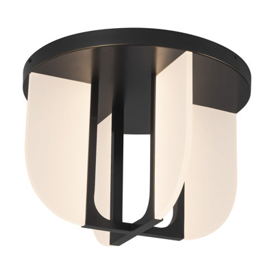 Anders 17-in Black dimmable LED Semi-Flush Mount