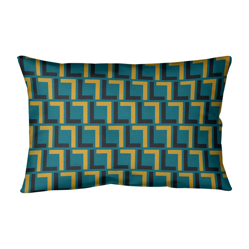 Housse de coussin rectangulaire Jacksonville Football Luxury, Polyester filé, Sarcelle / noir / or
