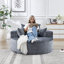 Canapé-lit simple en éponge de 55 pi, sans assemblage requis, fauteuil-lit moderne moelleux avec tissu chenille et dossier-15527255
