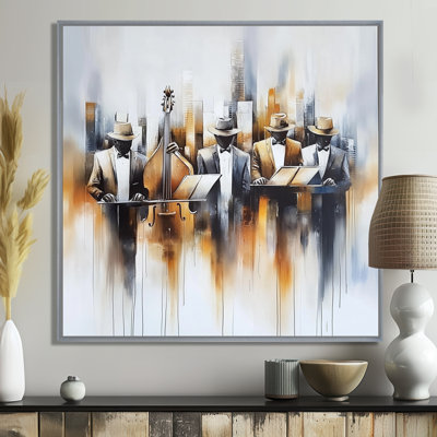 Abstract Jazz Musicians In The Studio I - Music Jazz Canvas Print