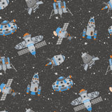 Tiny Tots 2 Glittery Spaceships Design 33' L x 21" W Wallpaper Roll