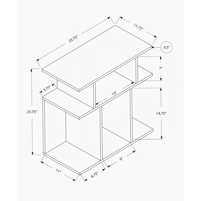 Table d'appoint polyvalente pour le côté, l'extrémité, la table de chevet, l'emplacement de la lampe dans le salon et la chambre à coucher, design contemporain et moderne