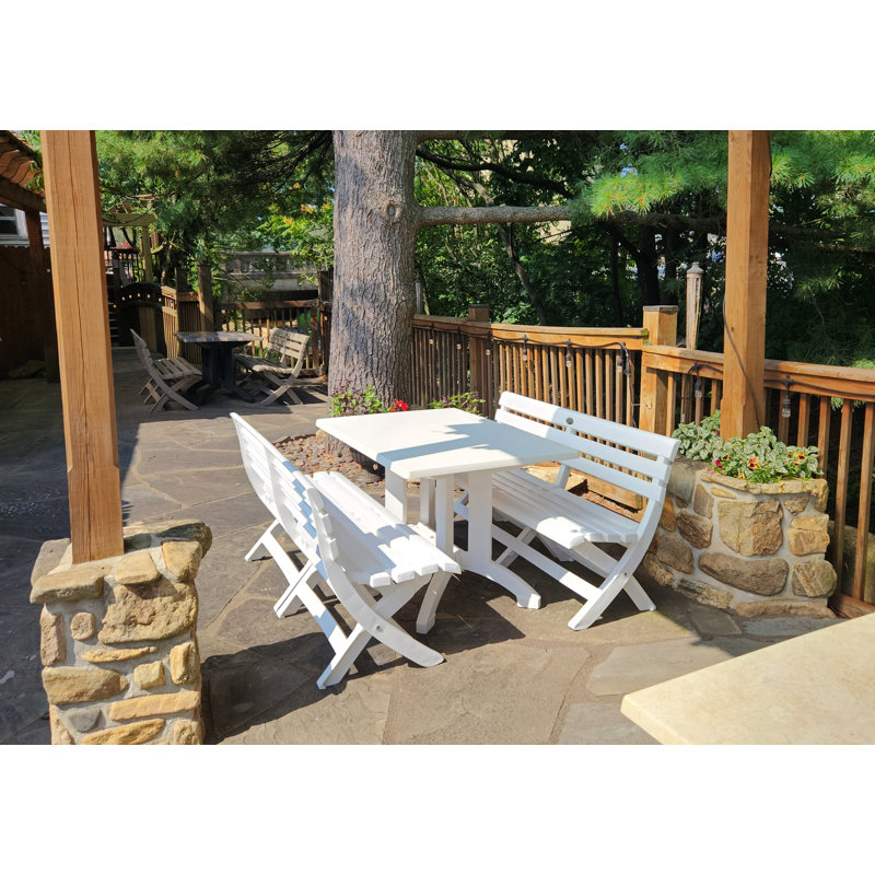 Grosfillex Atlanta 48"x32" Table, White Top/White Base