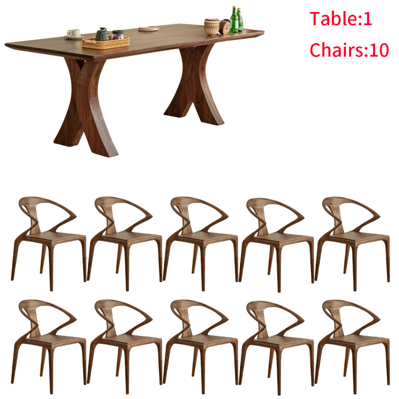 Nordic style solid wood dining table set