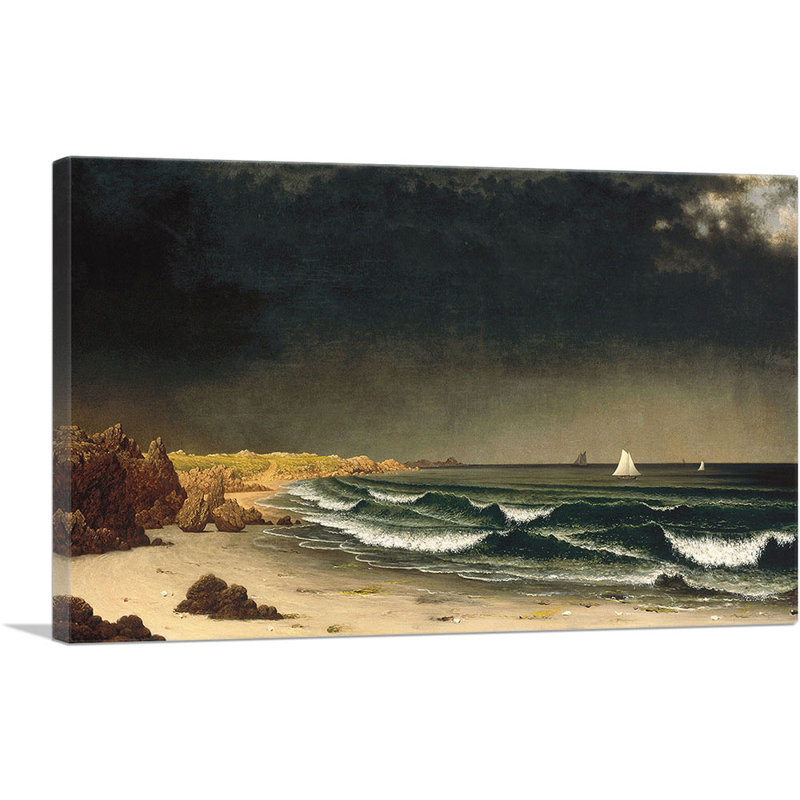 "Approche de la plage près de Newport 1862" par Martin Johnson Heade - reproduction d'art sur toile tendue