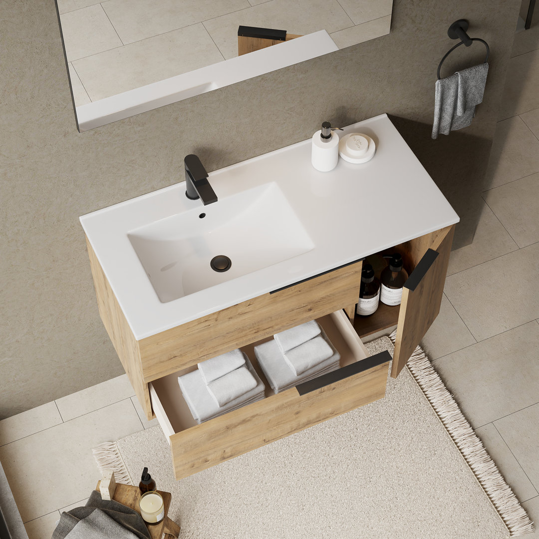 Sahanna Ostippo Wall Hung Vanity Unit With Lira Offset Basin - 1000mm