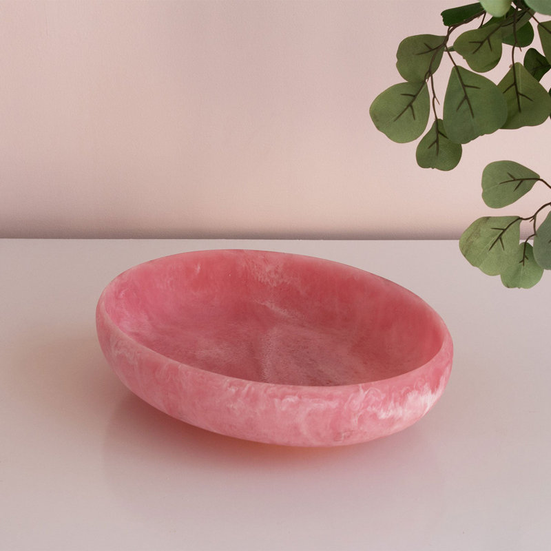 Grand bol ovale en résine RESIN, Framboise