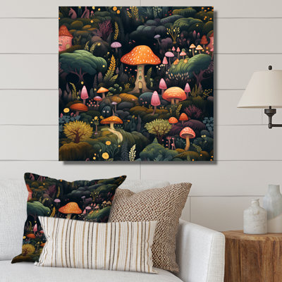 Magical Mushrooms Enchanted Forest - Mushroom Wall Art