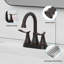 Meuble-lavabo en bronze huilé 36,5 x 25,5 x 6,5 po avec bec pivotant, bonde escamotable et deux poignées